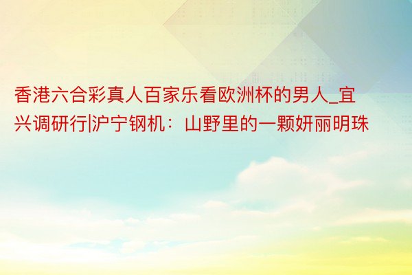 香港六合彩真人百家乐看欧洲杯的男人_宜兴调研行|沪宁钢机：山野里的一颗妍丽明珠